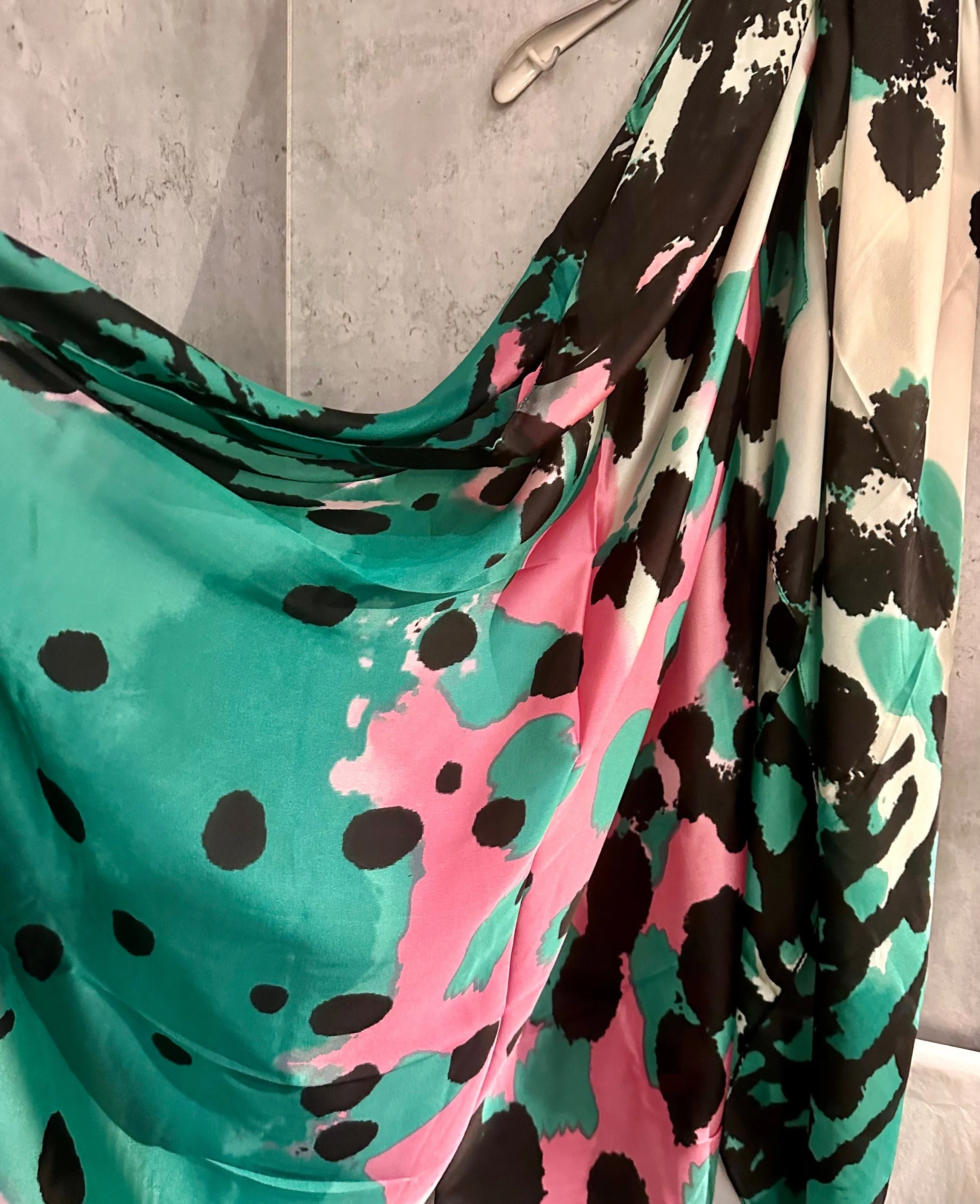 Splotches Color Green Pink Silk Scarf/Spring Summer Autumn Scarf/Scarf Women/Gifts For Mom/Gifts For Her Birthday Christmas/UK Seller