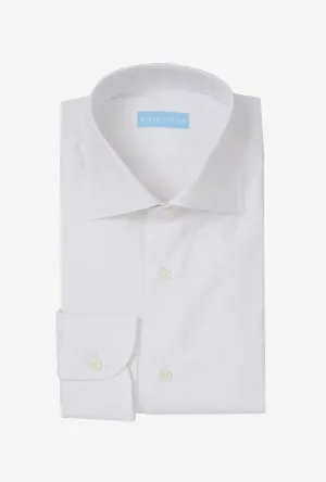 Spread Collar Shirt Cotton Poplin White