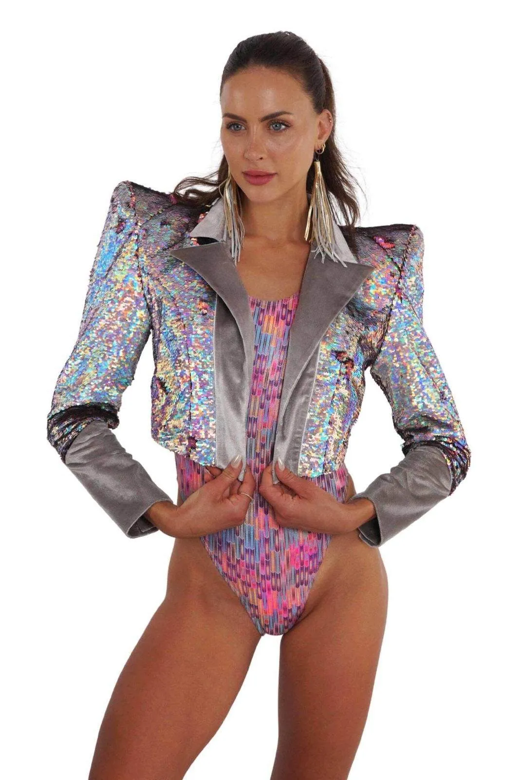 Stardust Crop Sequin Jacket