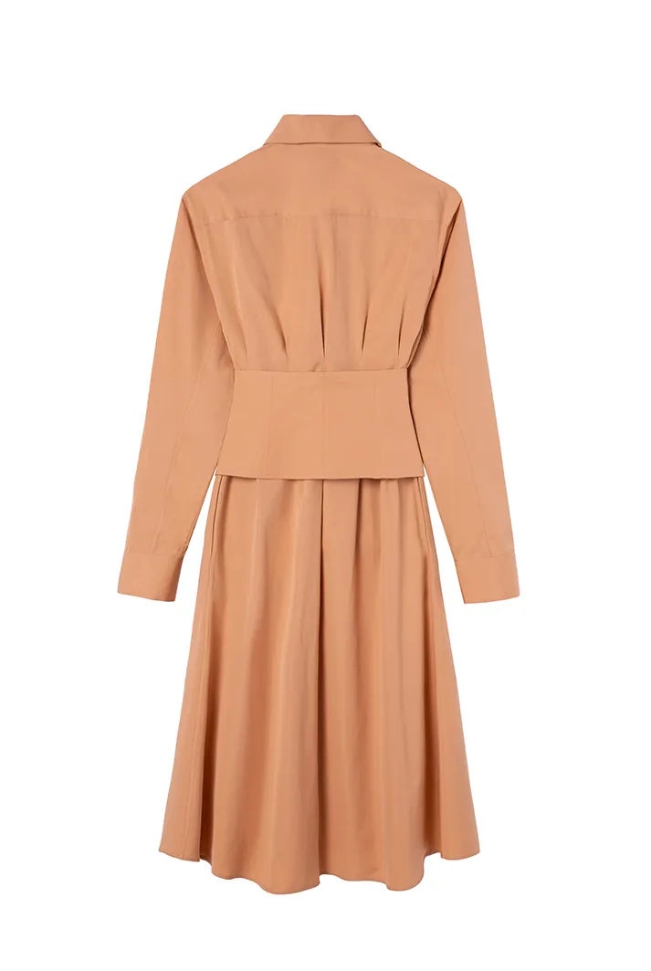 Terracota Sculpting-Waist Belt Dress