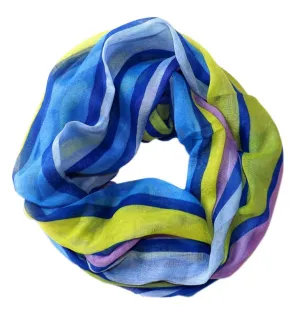 Vibrant Striped Design Fashionable Multicolor Infinity Loop Scarf