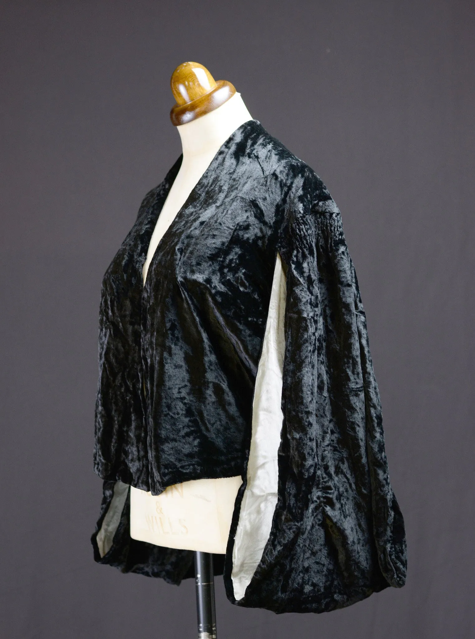 Vintage 1930s Black Velvet Kimono Jacket