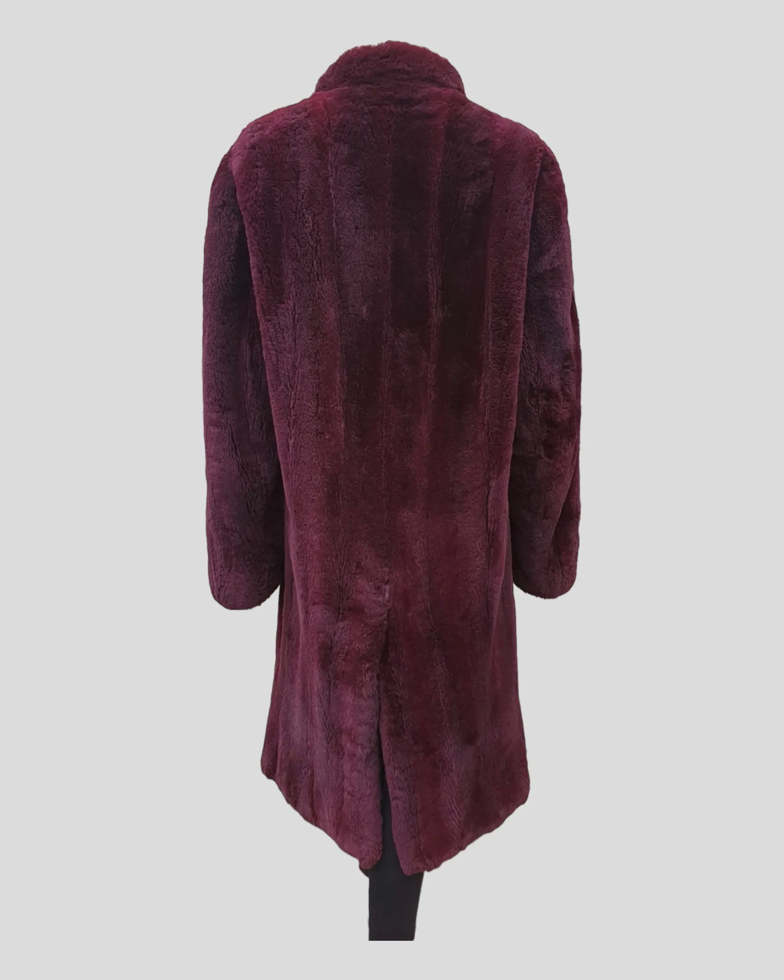 Vintage Purple-Dyed Sheared Opossum Fur Men's Coat -M(42)