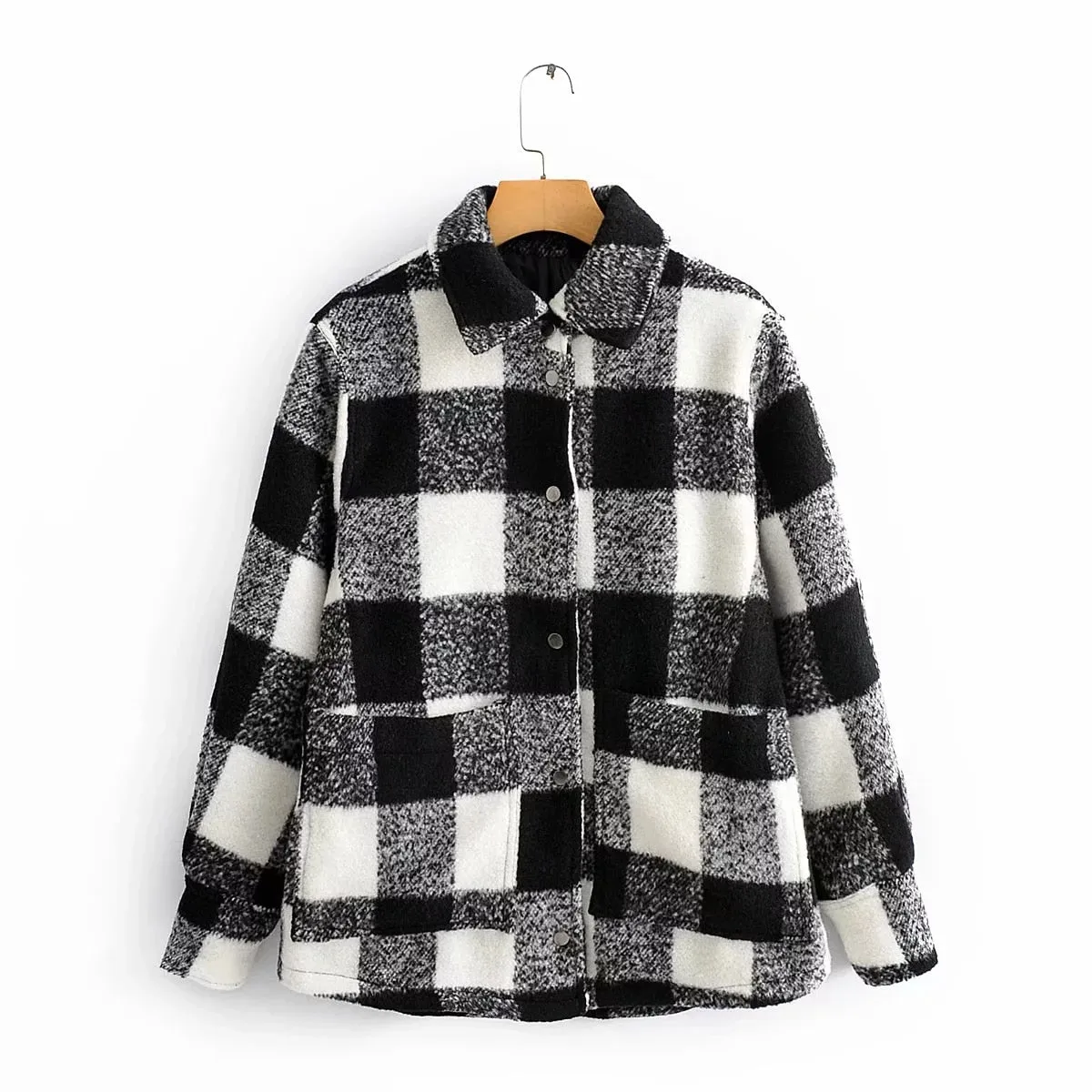 Vintage Women Elegant Plaid Jackets