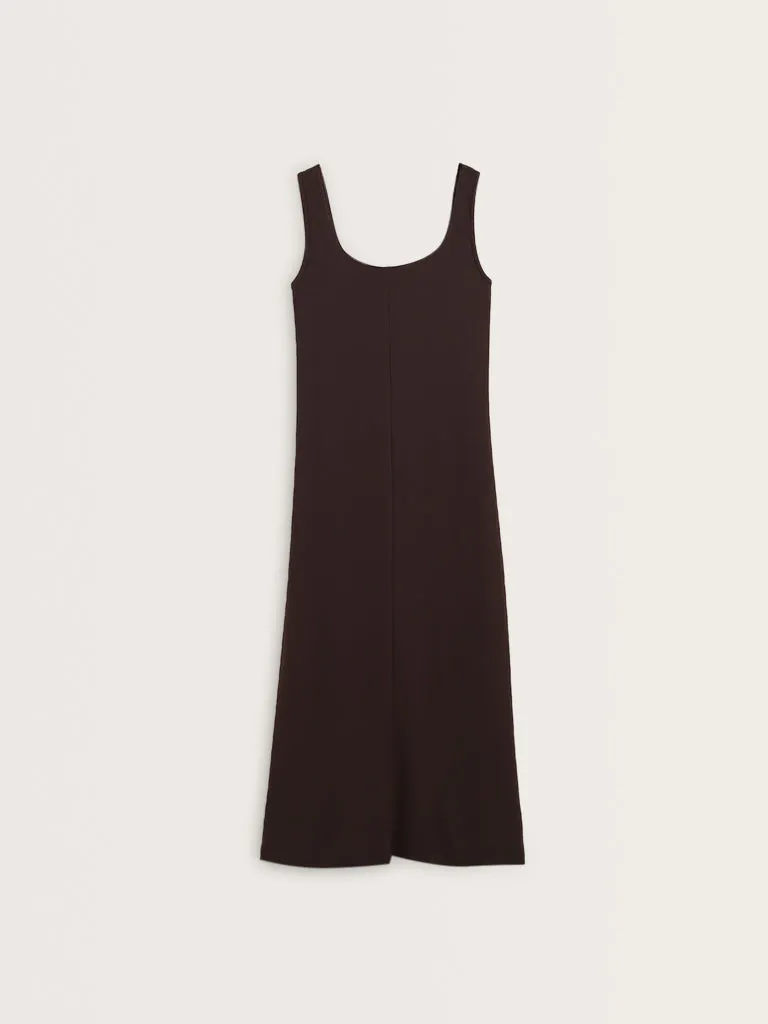 Wardrobe Brown Solid Slip Dress