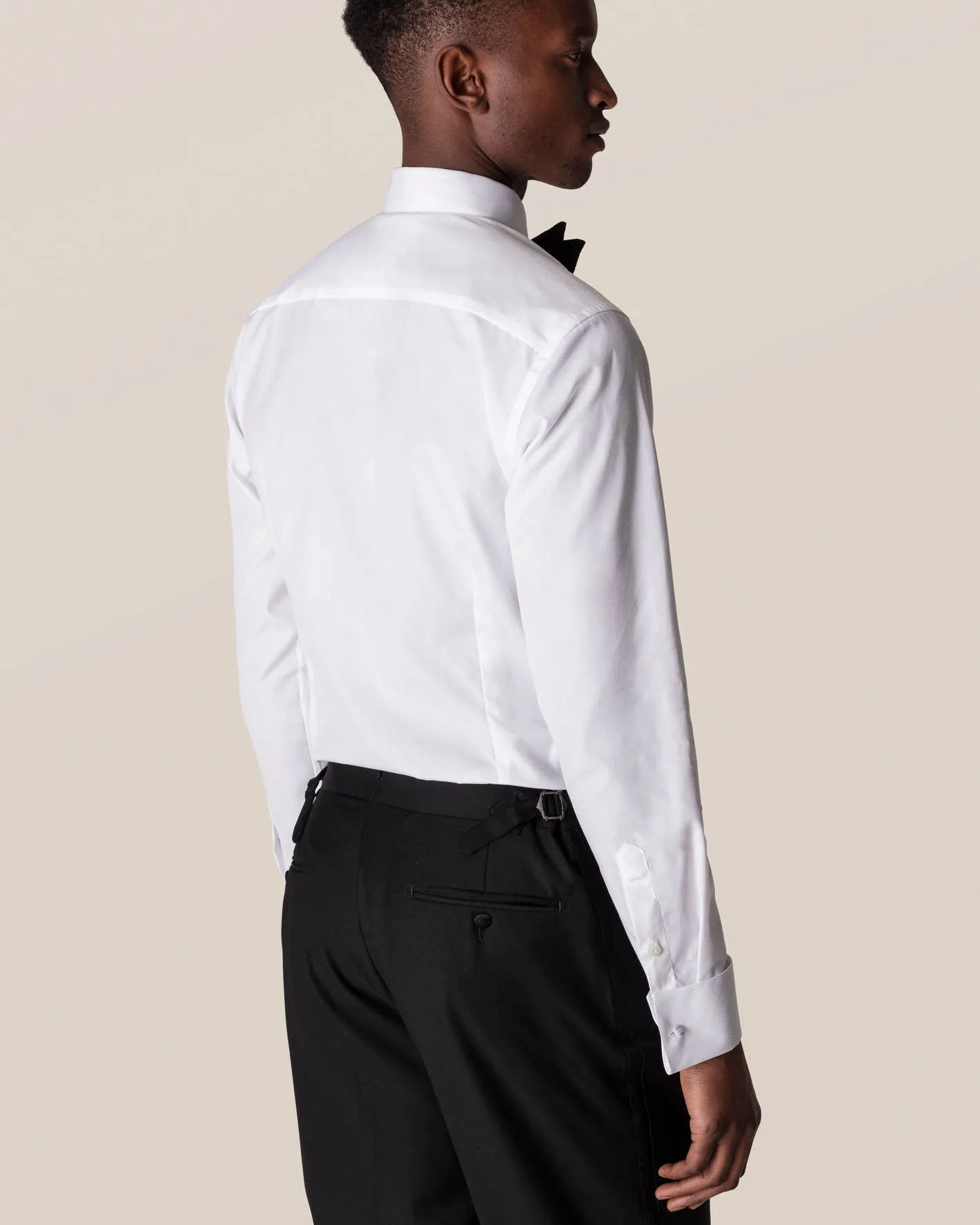 White Piqué Tuxedo Shirt- Contemporary Fit