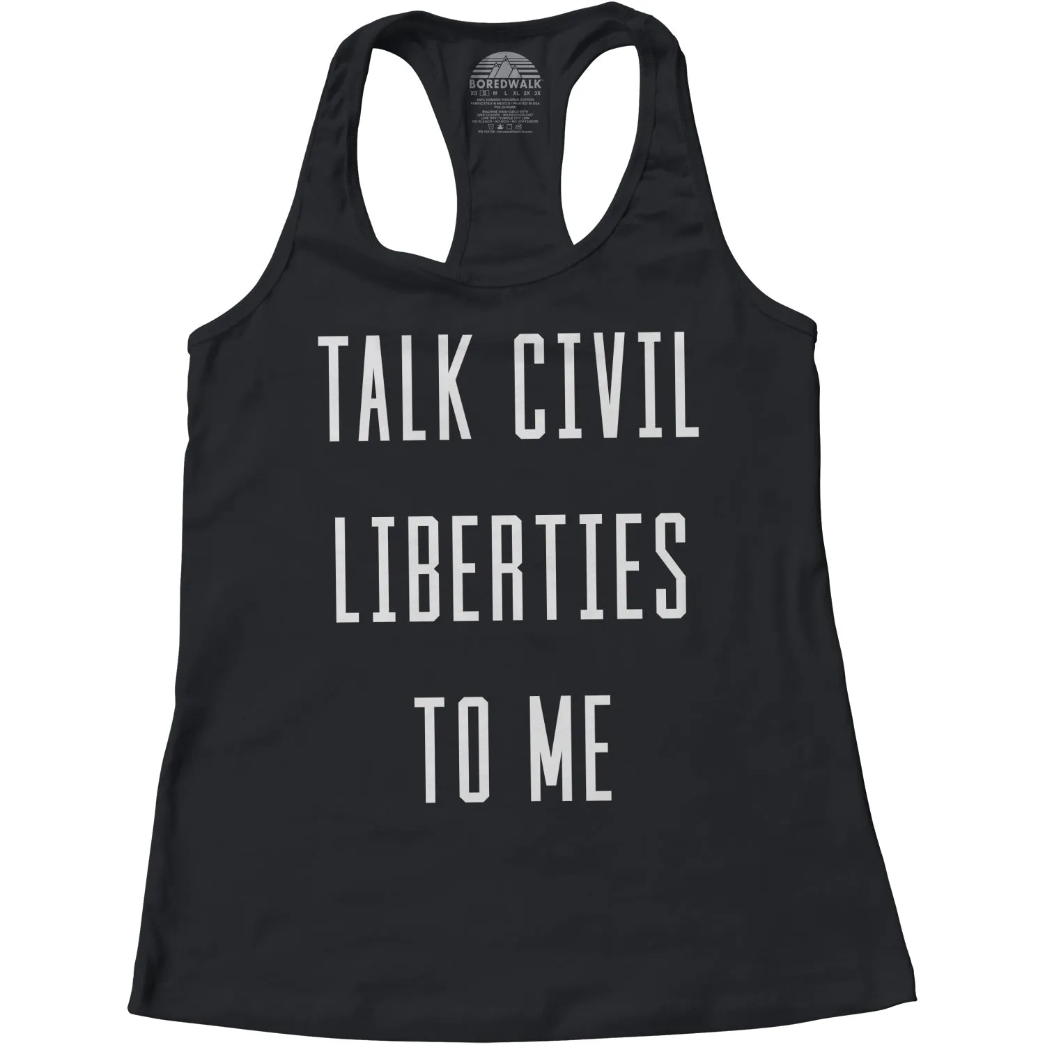 Women's Talk Civil Liberties to Me Racerback Tank Top