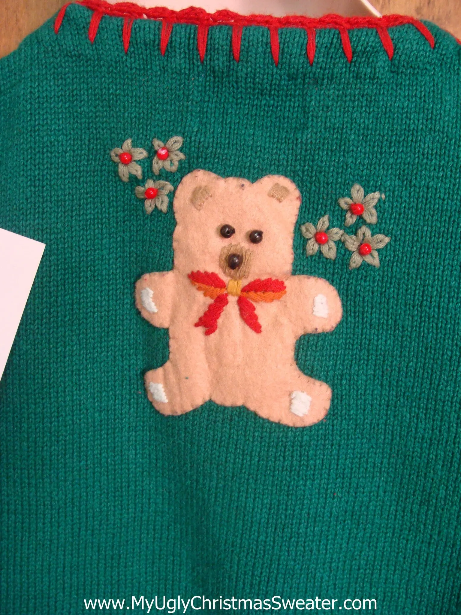 Xmas Wreaths and Teddy Bears Funny Christmas Sweater Vest