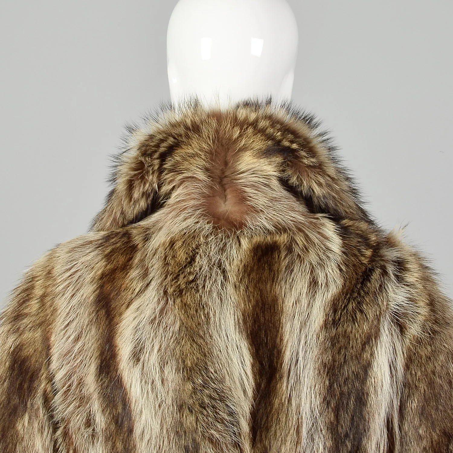 XS 1970s Raccoon Fur Coat