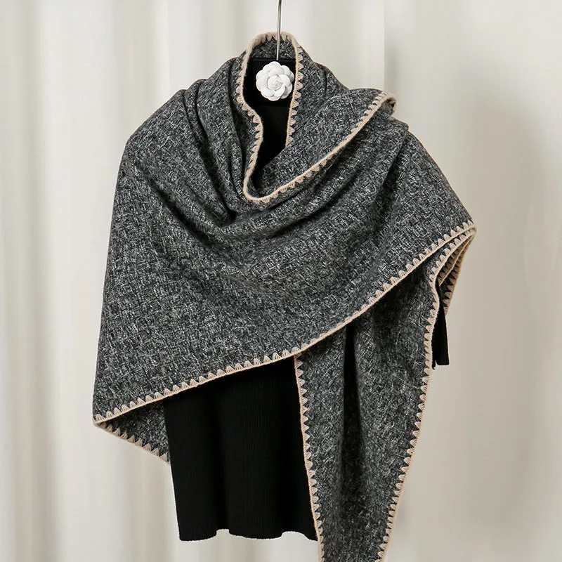 YR248  Faux cashmere triangular scarf shawl